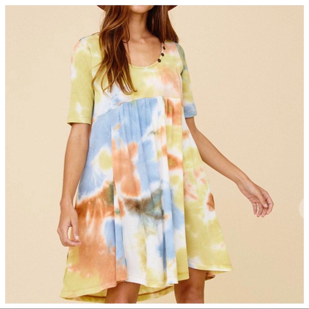 Gypsy Bohemian Tie Dye print dress - Picture 5 of 5